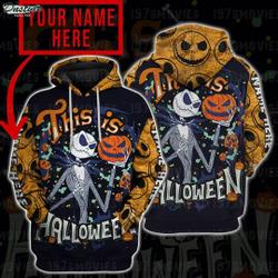 Jack Skellington This Is Halloween Custom Name 3D Printed Hoodie