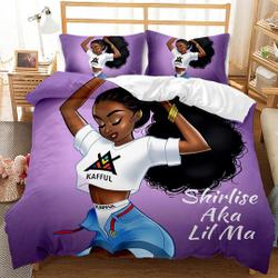 African American Black Girl  Bedding Set Gift For Your Girlfriend Boyfriend Gift For Love Gift For Friend Best Valentine Present Holiday Gift