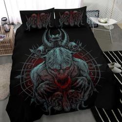 Skull Satanic Demon Bedding Set Gift For Your Girlfriend Boyfriend Gift For Love Gift For Friend Best Valentine Present Holiday Gift