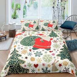 Whimsical Christmas tree and snowflakes Bedding Set Gift For Your Girlfriend Boyfriend Gift For Love Gift For Friend Best Valentine Present Holiday Gift