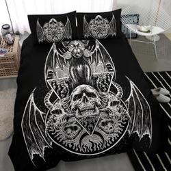 Skull Gothic Bat Wing Demon Cat Bedding Set Gift For Your Girlfriend Boyfriend Gift For Love Gift For Friend Best Valentine Present Holiday Gift