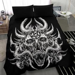 Skull Demon Serpent With Inverted Pentagram Bedding Set Gift For Your Girlfriend Boyfriend Gift For Love Gift For Friend Best Valentine Present Holiday Gift