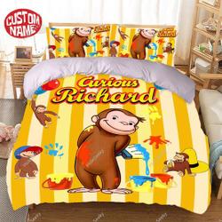 Personalized Curious George Bedding Set Gift For Your Girlfriend Boyfriend Gift For Love Gift For Friend Best Valentine Present Holiday Gift
