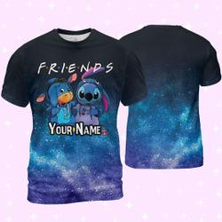 Personalized Disney Stitch and Eeyore 3D T-shirt Meaningful Gift For Family Gift For Boyfriend Valentine Gift