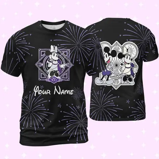 Personalized Disney Minnie 100 Years 3D T-shirt Meaningful Gift For Family Gift For Boyfriend Valentine Gift
