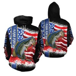 Bass Fishing Hunting 3D Printed Hoodie