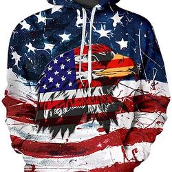 Us American Flag Hoodie for Men Women Cool Sweatshirts Pullover Hoodie with Designs