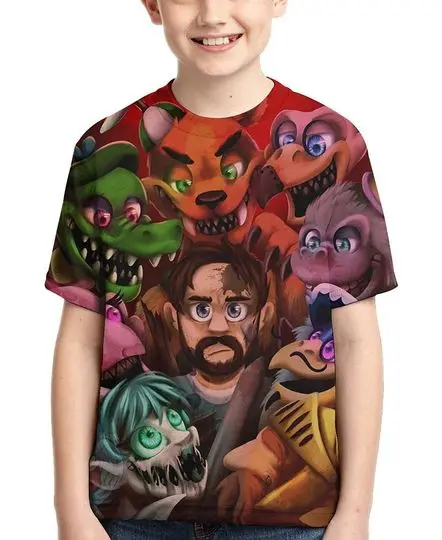Willy's Joyful Wonderland T Shirt Kids Youth 3D Print Short Sleeve for Boys Girls,Black, Meaningful Gift For Family Gift For Boyfriend Valentine Gift