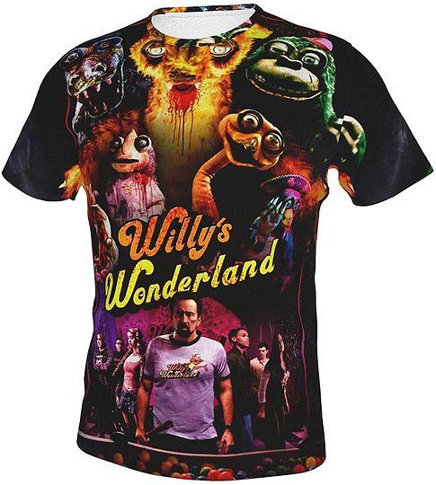 Willy's Joyful Wonderland 3D Shirt Four Season Men T Shirts Tops Casual Male O-Neck Short Sleeves Shirts, Meaningful Gift For Family Gift For Boyfriend Valentine Gift