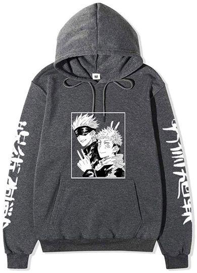Jujutsu Kaisen Hooded Sweatshirts Anime Jujutsu Kaisen Graphic Hoodie Gojou Itadori Yuji Pullover Top for Unisex