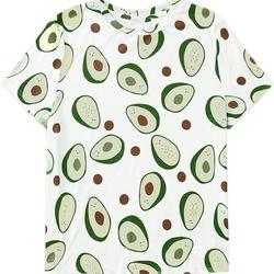 Romwe Women's Allover Fruit Print Top Short Sleeve Cute T-Shirt Meaningful Gift For Family Gift For Boyfriend Valentine Gift