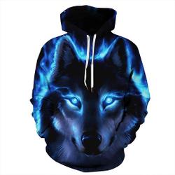 Volanic Unisex 3D Novelty Hoodie Graphic Patterns Printed Hoodie Pullover Sweatshirt