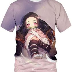Anime Nezuko 3D Print Anime T-Shirt Meaningful Gift For Family Gift For Boyfriend Valentine Gift