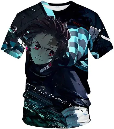 Anime T-Shirt 3D Print Demon Slayer Casual Short Sleeve Tee Meaningful Gift For Family Gift For Boyfriend Valentine Gift