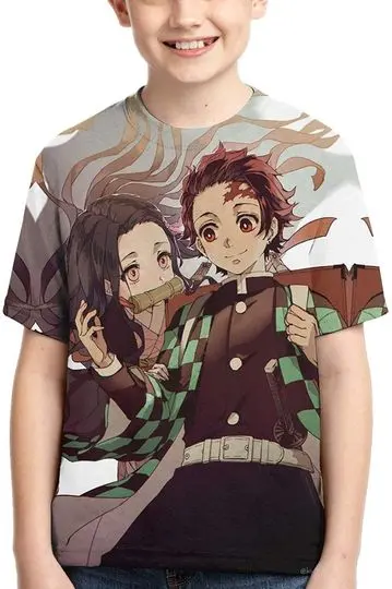 Demon Slayer Kimetsu no Yaiba Boys Girls T-Shirt Meaningful Gift For Family Gift For Boyfriend Valentine Gift
