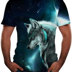 Casual Wolf 3D Graphic Unique Tees Shirts Night Out Meaningful Gift For Family Gift For Boyfriend Valentine Gift