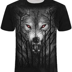 Men's Short Sleeve Wolf Graphic Print Meaningful Gift For Family Gift For Boyfriend Valentine Gift