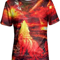 Asylvain Unisex 3D Graphic T-Shirt Colorful Design Short Sleeve Crewneck Digital Tee for Young Meaningful Gift For Family Gift For Boyfriend Valentine Gift