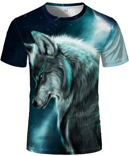 Men's Wolf Graphic 3D Print with The Cool T-Shirt Meaningful Gift For Family Gift For Boyfriend Valentine Gift