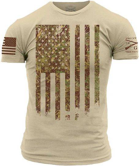 Grunt Style Outdoors Camo Flag Men's T-Shirt Meaningful Gift For Family Gift For Boyfriend Valentine Gift