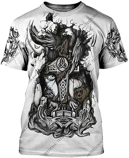 The Ravens of Viking 3D All Over Printed T-Shirt Meaningful Gift For Family Gift For Boyfriend Valentine Gift