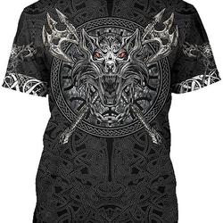 Norse Mythology Fenrir Wolf Tattoo 3D T-shirt Meaningful Gift For Family Gift For Boyfriend Valentine Gift