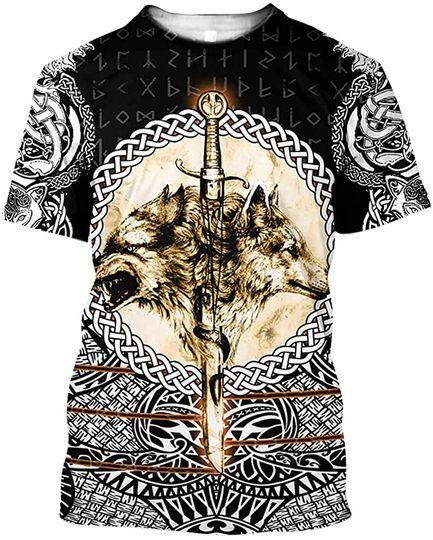 3D Print Norse Mythology Animal Wolf Tattoo shirt Meaningful Gift For Family Gift For Boyfriend Valentine Gift
