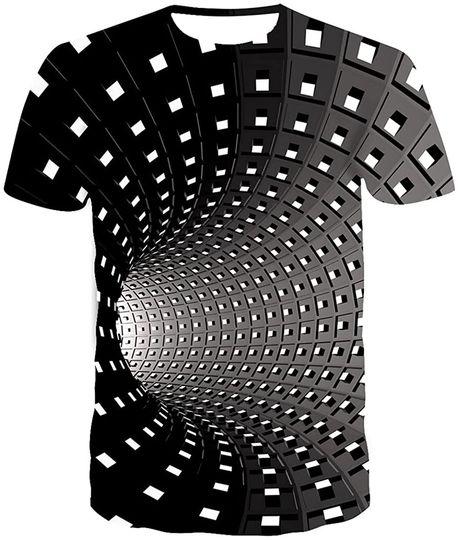 Men's Graphic Optical Illusion T-Shirt Meaningful Gift For Family Gift For Boyfriend Valentine Gift