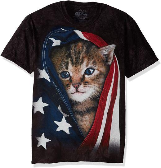 The Mountain Men's the Patriotic Kitten Adult T-Shirt Meaningful Gift For Family Gift For Boyfriend Valentine Gift