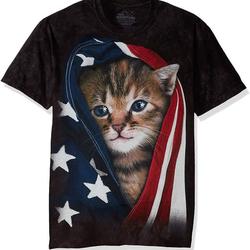 The Mountain Men's the Patriotic Kitten Adult T-Shirt Meaningful Gift For Family Gift For Boyfriend Valentine Gift