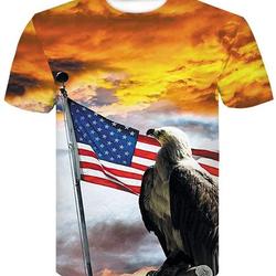 Men's American Flag 3D Print with The Eagle T-Shirt Meaningful Gift For Family Gift For Boyfriend Valentine Gift