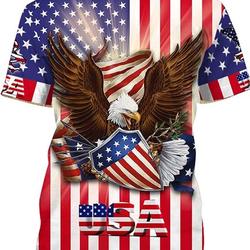 USA Bald Eagle with Shield Arrows and Olive Branch in American Flag Shirt Meaningful Gift For Family Gift For Boyfriend Valentine Gift