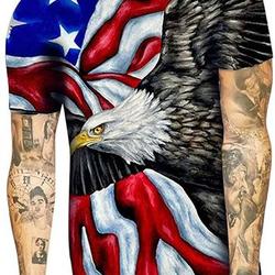 Men's American Flag Graphic T-Shirt Meaningful Gift For Family Gift For Boyfriend Valentine Gift