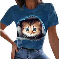 Womens Cute Animal Shirts Summer Casual Short Sleeve T Shirts Graphic Tee Crewneck Loose Blouse Workout Tops Meaningful Gift For Family Gift For Boyfriend Valentine Gift