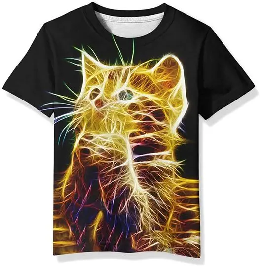 Linnhoy Kid Shirts 3D Graphic Printed Tees for Boys and Girls 6-16 Years Meaningful Gift For Family Gift For Boyfriend Valentine Gift