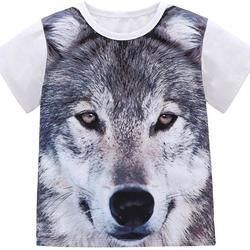 KONFA Teen Toddler Baby Boys Girls 3D Wolf Print T-Shirt,for 1-5 Years Old,Kids Short Sleeve Blouse Tops Summer Clothes Set Meaningful Gift For Family Gift For Boyfriend Valentine Gift