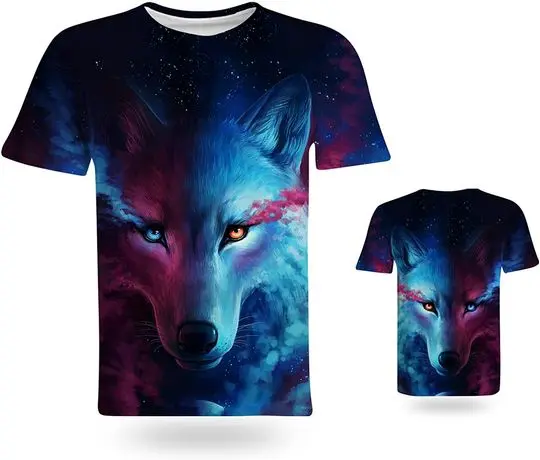 3D Graphic Men's T Shirt, Creative Print Crewneck Shirts Short Sleeve Cool Designs Tees Meaningful Gift For Family Gift For Boyfriend Valentine Gift