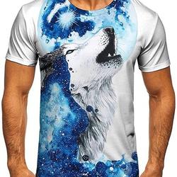 New Animal Wolf Pattern 3D Digital Printing Men's and Women's Fashion Short-Sleeved T-Shirt Trend Meaningful Gift For Family Gift For Boyfriend Valentine Gift
