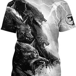 Desantiago - Wolf Warrior Tattoo Black White Tshirt 3D T-Shirt Unisex Full Size S-5XL Meaningful Gift For Family Gift For Boyfriend Valentine Gift