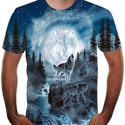 Unisex 3D Print Animal Cartoon Graphic T Shirt Fashion Men's Anime Chic Short Tee Meaningful Gift For Family Gift For Boyfriend Valentine Gift