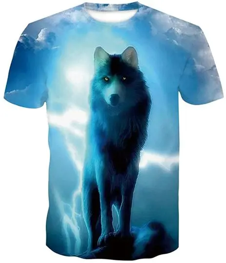 Cerbukt Men's Wolf Graphic 3D Print with The Cool T-Shirt Meaningful Gift For Family Gift For Boyfriend Valentine Gift