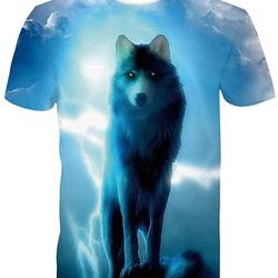 Cerbukt Men's Wolf Graphic 3D Print with The Cool T-Shirt Meaningful Gift For Family Gift For Boyfriend Valentine Gift