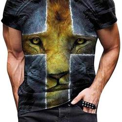 Men's T-Shirts Men's Short Sleeve Spring Summer Tops Graphic Tees Shirts Jesus Cross Faith Printed Casual T-Shirts Meaningful Gift For Family Gift For Boyfriend Valentine Gift