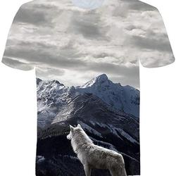 Men's Wolf Graphic Print Creative Novelty 3D Printing T-Shirt Meaningful Gift For Family Gift For Boyfriend Valentine Gift