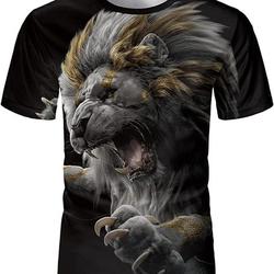 Wild Animal Lion Wolf Tiger 3D Print Lightweight Unisex Teen Adult Polyester T Shirt Meaningful Gift For Family Gift For Boyfriend Valentine Gift