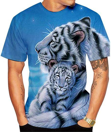 Unisex Summer Fashion T-Shirts Colorful Nature Cool Animal Skull Graphic Printed Tees for Men Women Meaningful Gift For Family Gift For Boyfriend Valentine Gift