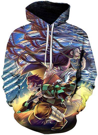 Printed Japanese Anime Hoodie Demon Slayer 3D Hoodie