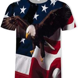 Fastbot Men's T-Shirt Fashion Cool 3D Eagle Print Round Neck Short Sleeve Top Meaningful Gift For Family Gift For Boyfriend Valentine Gift