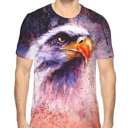 Flying XIE Males Beautiful Eagle Novelty 3D Creative Print T-Shirt Short Sleeve Tees Meaningful Gift For Family Gift For Boyfriend Valentine Gift