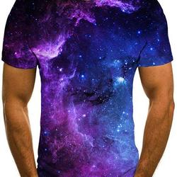 sportbull Galaxy T Shirts for Men 3D Printed Skull T-Shirts Short Sleeve Tee Meaningful Gift For Family Gift For Boyfriend Valentine Gift